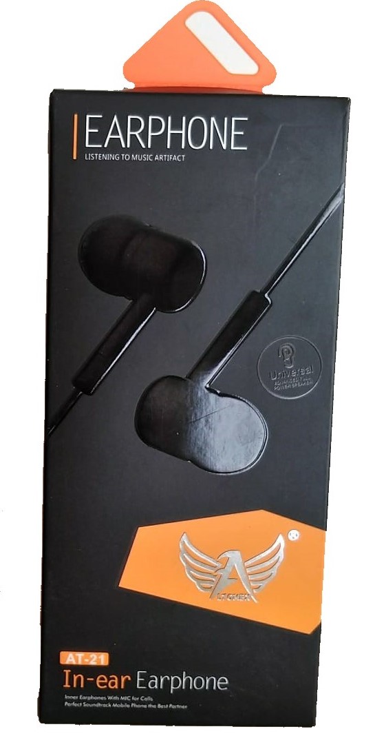  - Fones - preta - Central - unidade    Cod. FONE DE OUVIDO AT-21