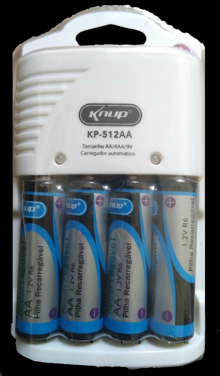  - Pilhas - branco - Central - unidade    Cod. CARREGADOR DE PILHA KP-512AA