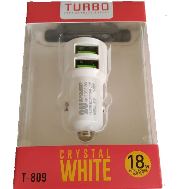  - Carregador de carro    Cod. CARREGADOR VEICULAR TURBO T-809