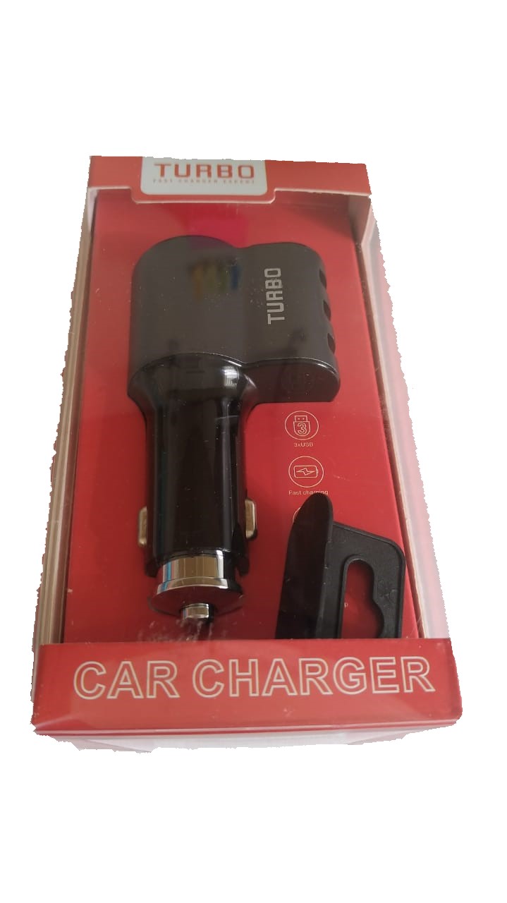  - Carregador de carro - preta - Central - unidade    Cod. CARREGADOR VEICULAR TURBO-806