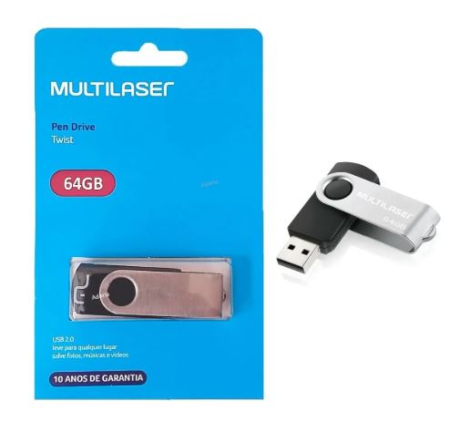  - Micro SD e Pendrive - preta - Central - unidade    Cod. PENDRIVE 64GB PD590