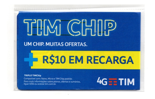  - Chips - azul - Central - unidade    Cod. CHIP TIM COM RECARGA