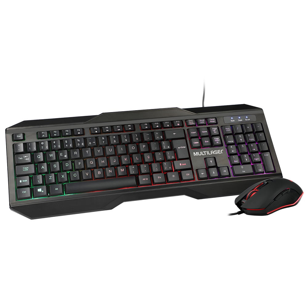  - Teclado - Central - unidade    Cod. TC239 Combo Gamer Teclado E Mouse Multilaser RGB 2