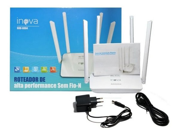  - Antenas - Inova  - branco - Central - unidade    Cod. ANTENA ROTEADORA SEM FIO ROU-6004