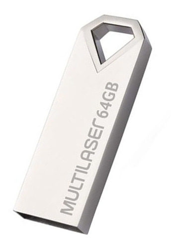  - Micro SD e Pendrive - METLICO - prateado - Central - unidade    Cod. PENDRIVE 64GB PD852