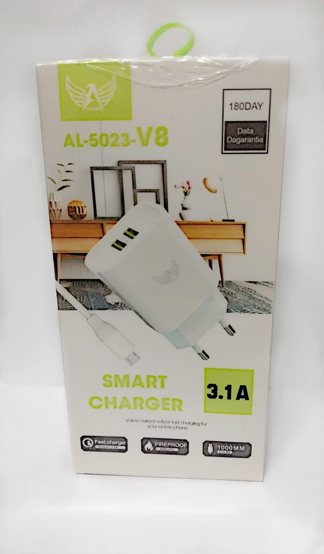  - Carregadores V8 - branca - Central - unidade    Cod. CARREGADOR ALTOMEX AL-5023-V8