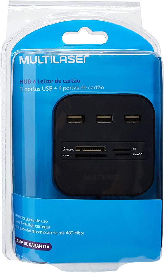  - Micro SD e Pendrive - preta - Central - unidade    Cod. LEITOR DE CARTO EXTERNO MULTI AC121