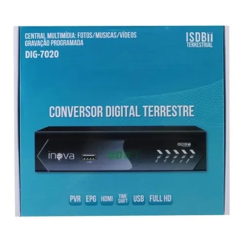  - Televisores - preta - Central - unidade    Cod. CONVERSOR DIGITAL TERRESTRE DIG-7020