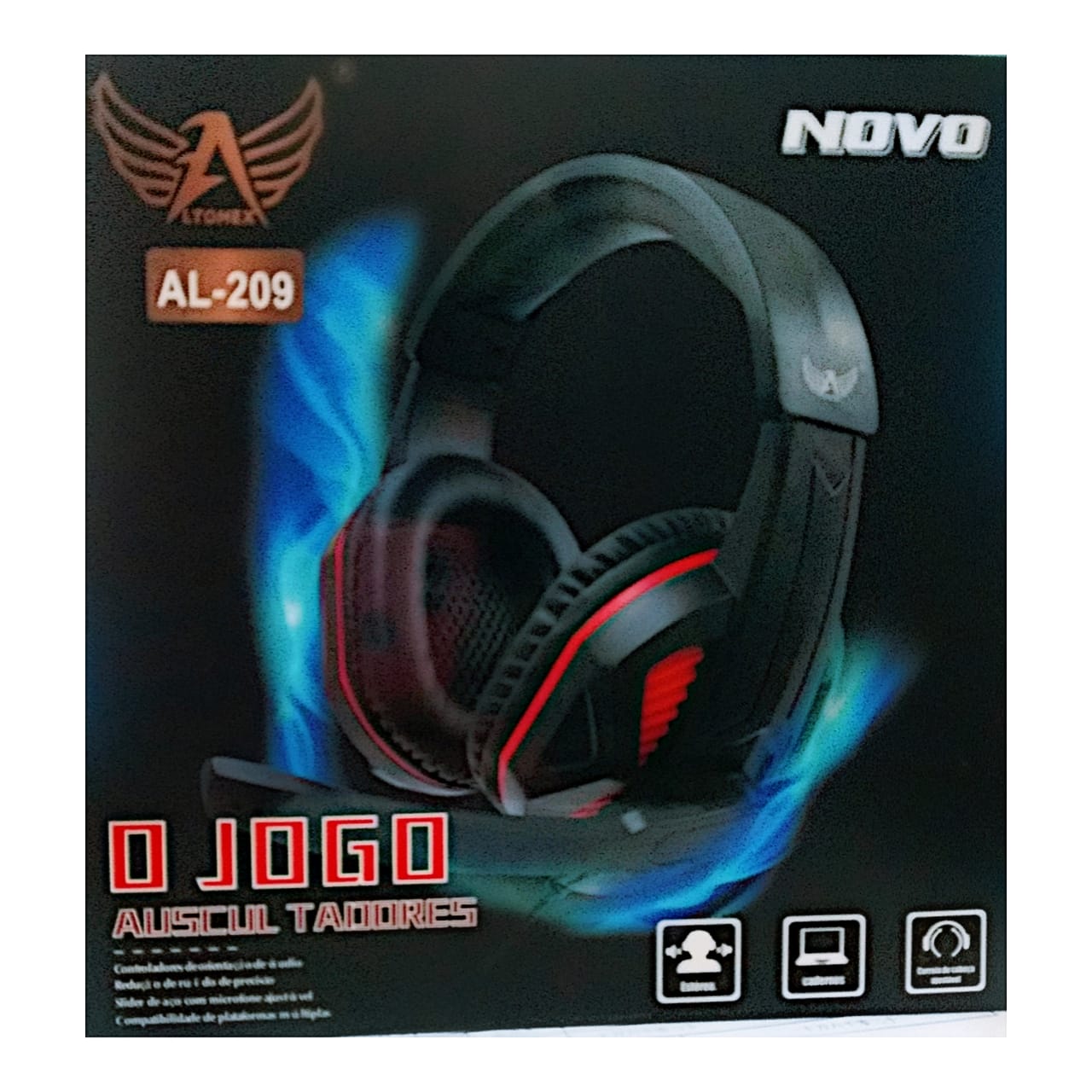 Fone de ouvido Gamer para PC Consoles Headphone RGB LED - Headset - Altomex - unidade    Cod. AL-209