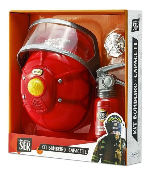 Brinquedo Kit Bombeiro: Capacete BR964 - Brinquedo Masculino - bicolor - Central - unidade    Cod. BRIN BR964