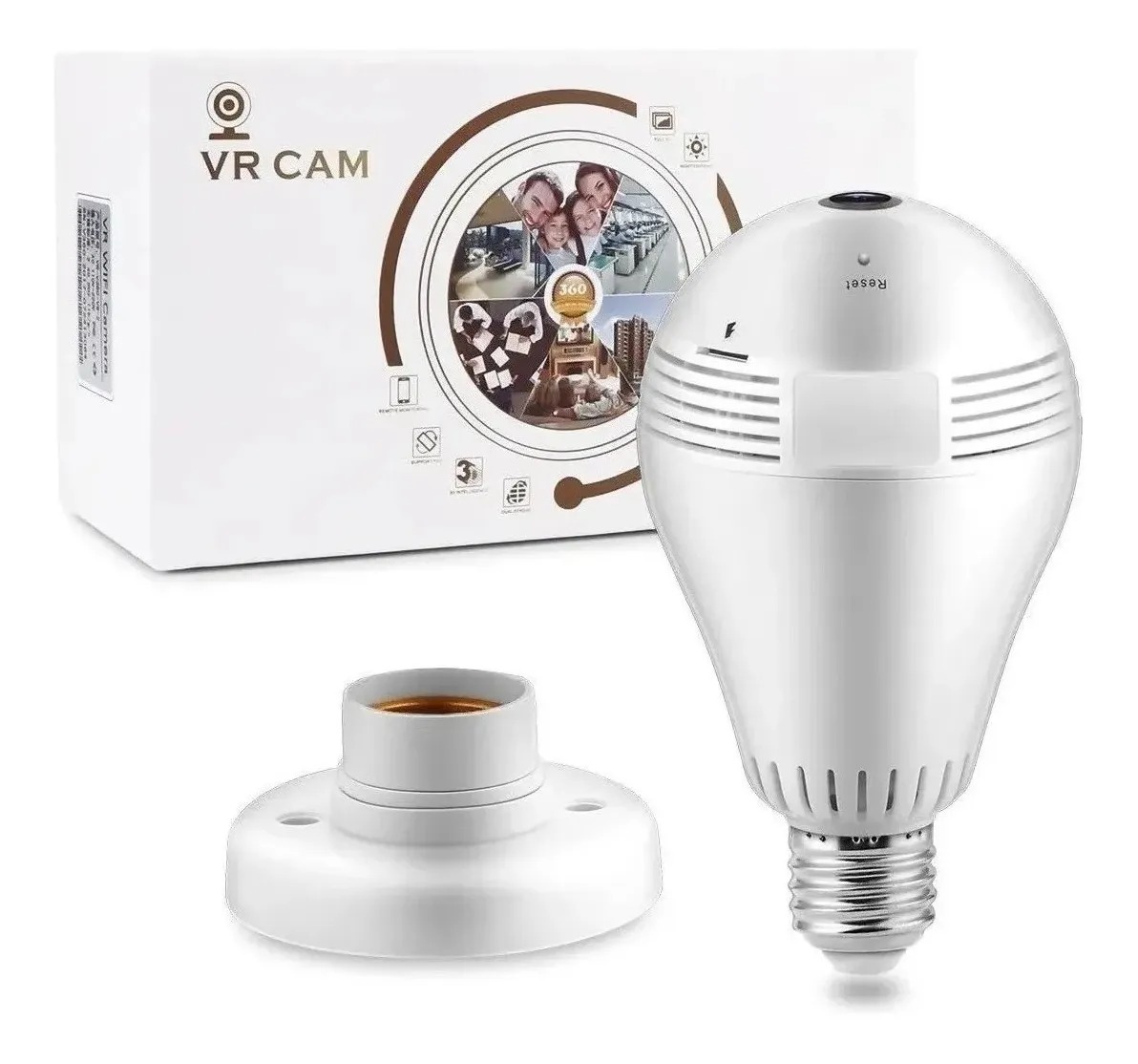 Cmera Lmpada Espi Cmera de Segurana 360 - Lampada - Kapbom - unidade    Cod. KAP-V380