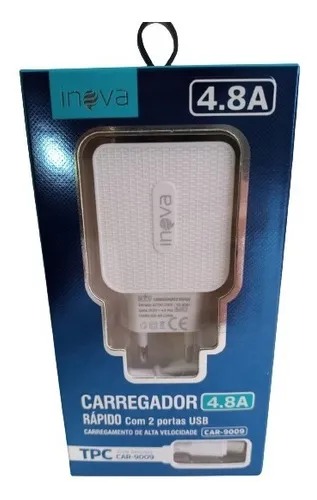  - Carregadores - Central - unidade    Cod. CARREGADOR INOVA 4.8A CAR-9010
