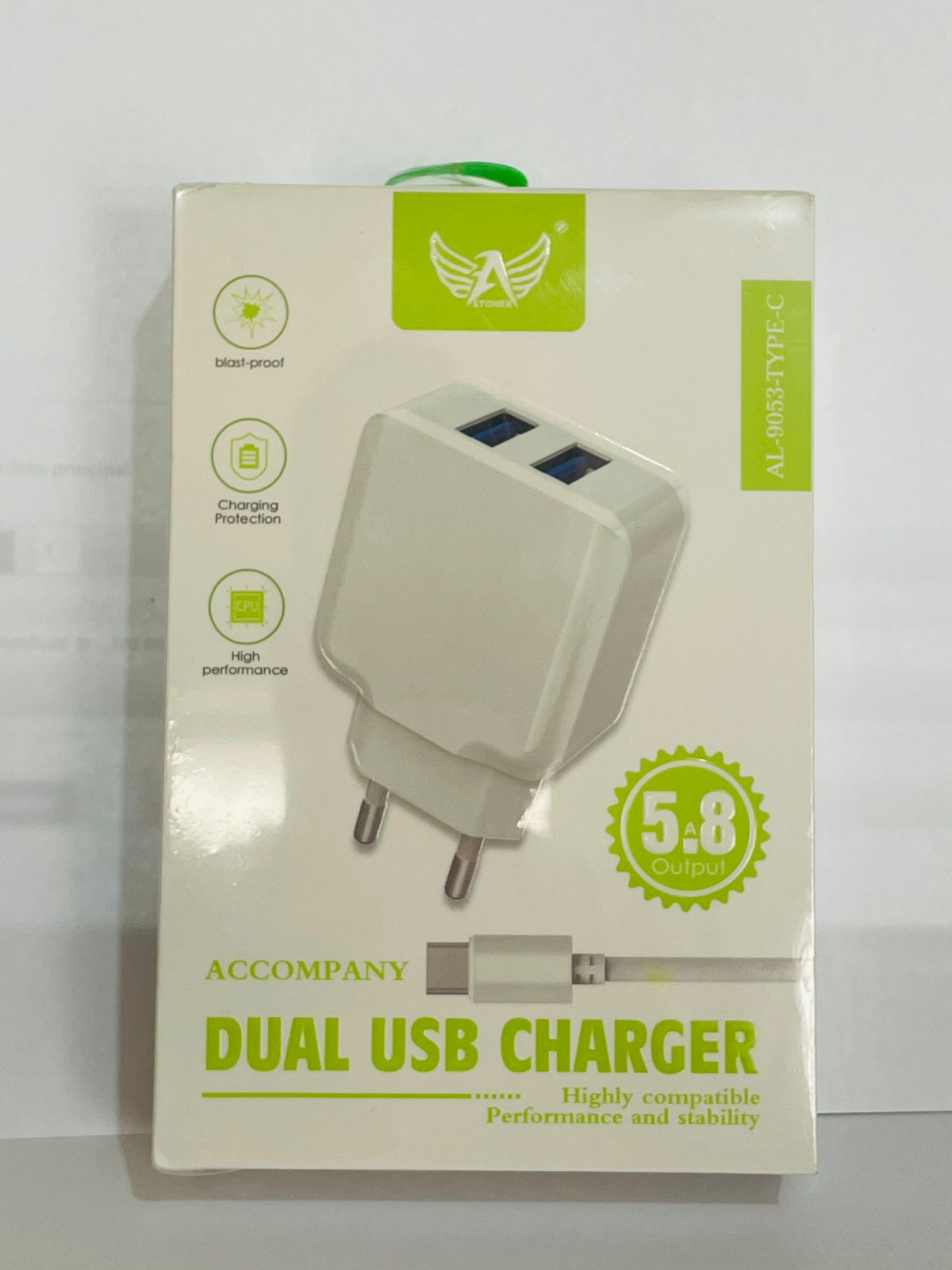  - Carregadores    Cod. CARREGADOR TIPO C 2 ENTRADAS USB AL-9053-TYPE-C 