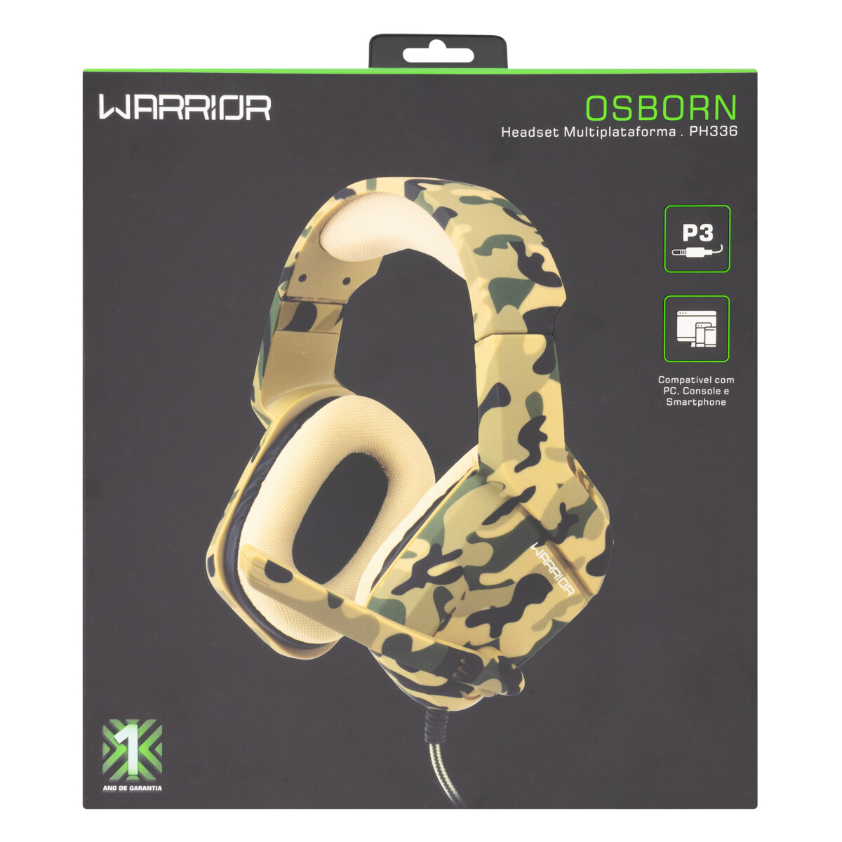 HeadSet Gamer Exrcito Estreo Fone de Ouvido Gamer - Headset - Multilaser - unidade    Cod. PH336