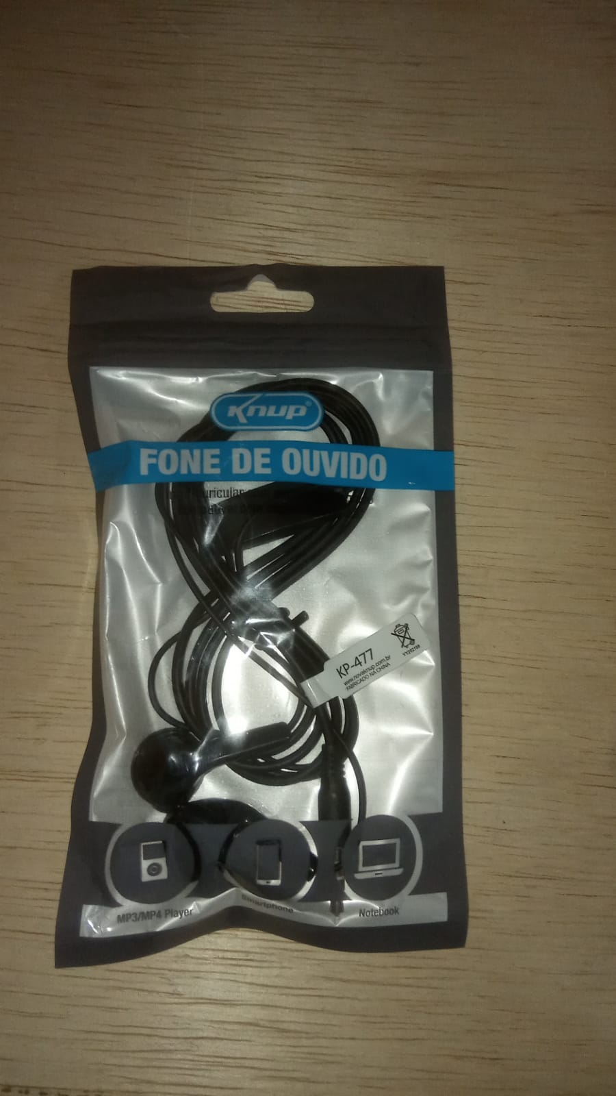  - Fones - unidade    Cod. KP-477 FONE DE OUVIDO ESTREO 