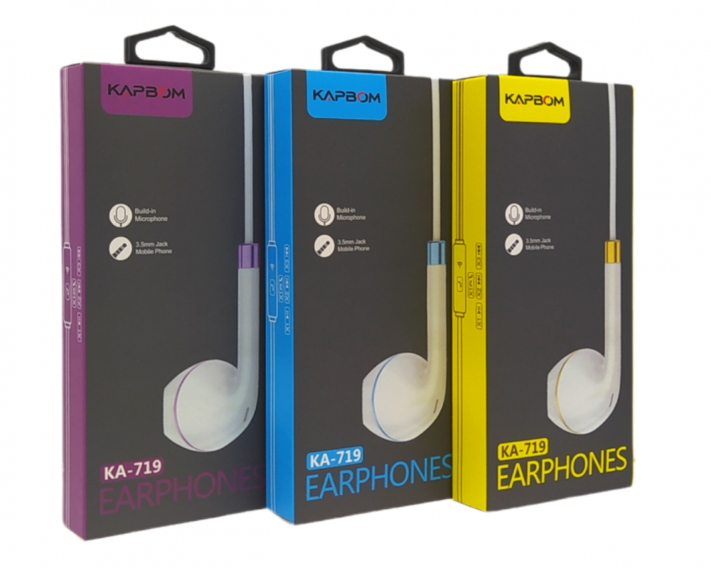  - Fones - Kapbom - unidade    Cod. KA-719 Fone de ouvido com fio P2 Com Microfone
