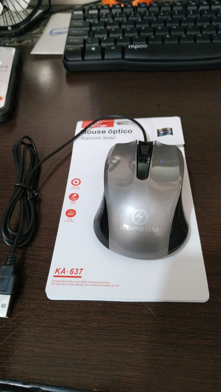  - Mouse - Kapbom - unidade    Cod. KA-637 Mouse ptico Com Fio Para Trabalho