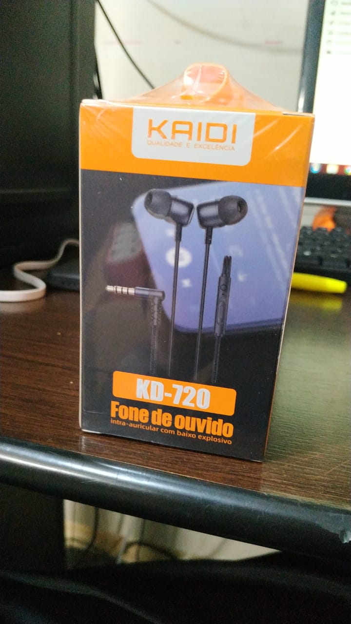 - Fones - Kaidi - unidade    Cod. Fone de Ouvido Entrada P2 Estreo KD-720