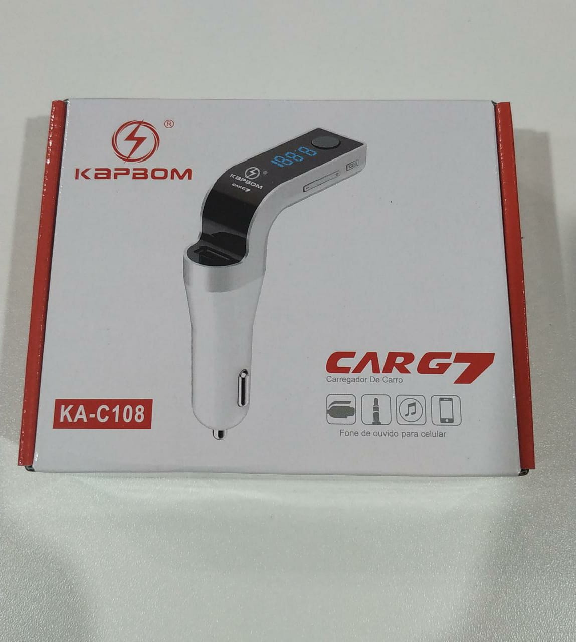  - Caixa de Som - Kapbom - unidade    Cod. KA-C108 Carregador de Carro Com Antena Rdio