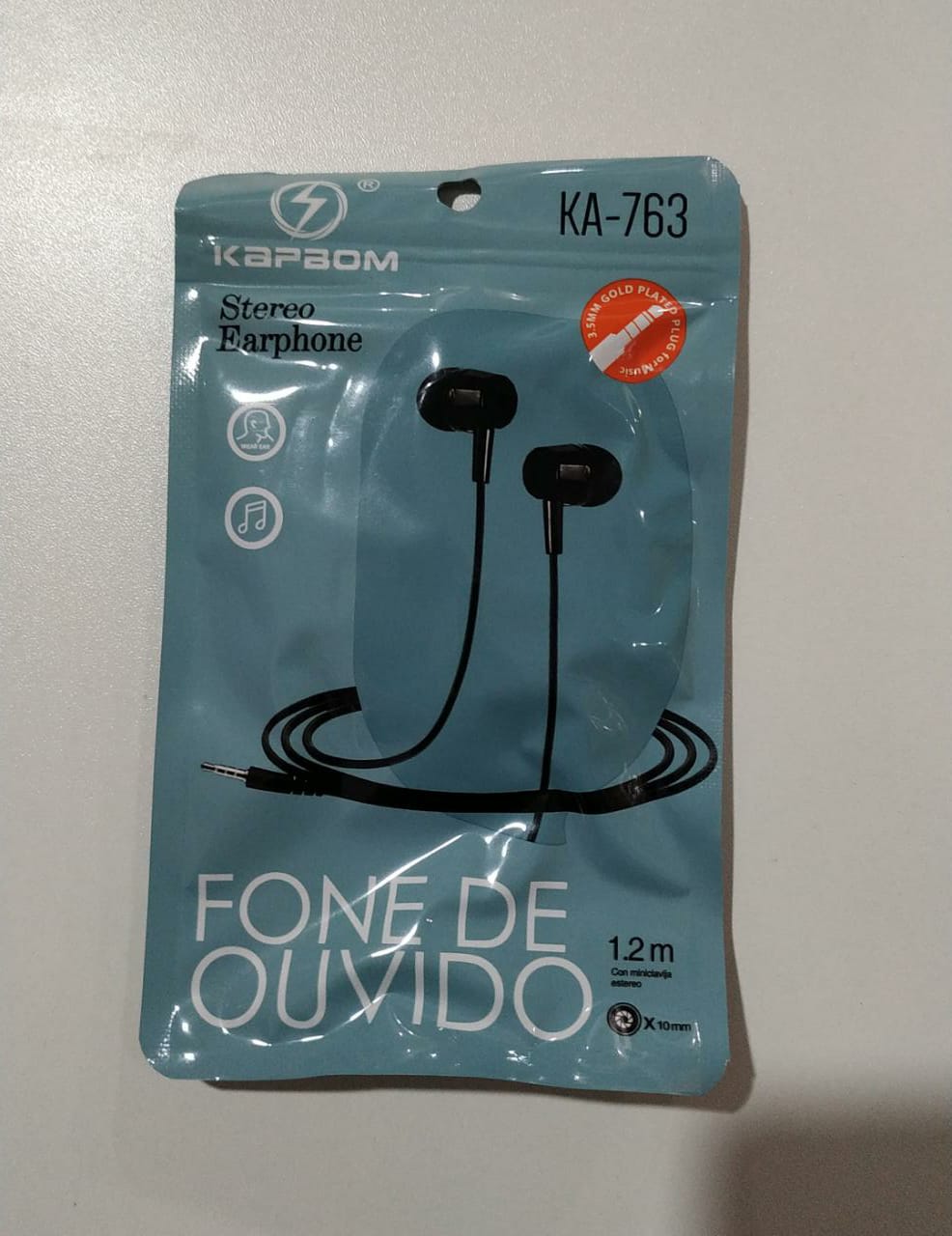  - Fones - Kapbom - unidade    Cod. Fone P2 Para o Dia a Dia Resistente KA-763