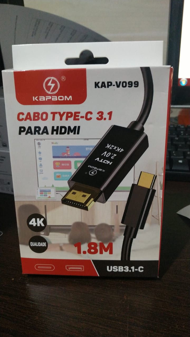  - Cabos     Cod. CABO TIPO C PARA HDMI KAP-V099