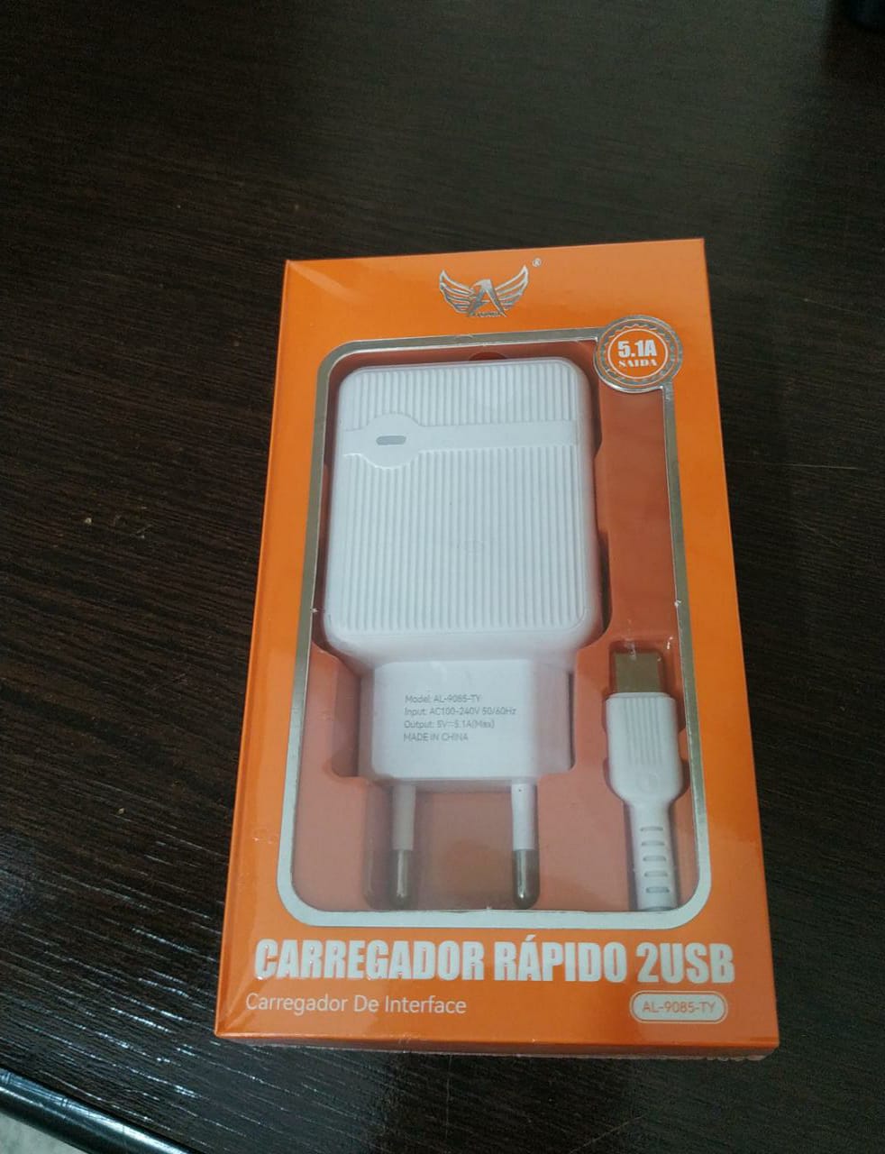  - Carregadores Tipo C    Cod. CARREGADOR TIPO C 2 ENTRADAS USB AL-9085-TY
