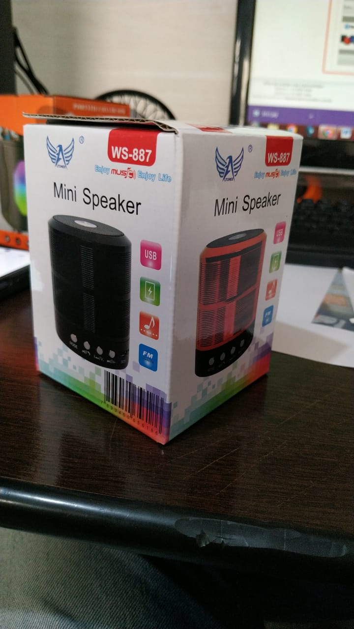  - Som - Altomex - unidade    Cod. WS-887 Mini Caixa de Som Sem Fio Bluetooth 