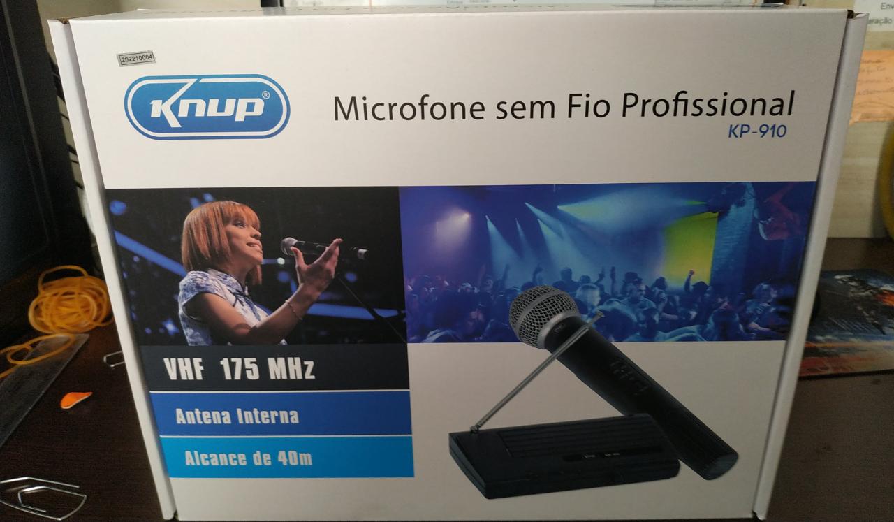  - Microfone - Central - unidade    Cod. MICROFONE SEM FIO PROFISSIONAL KP-910