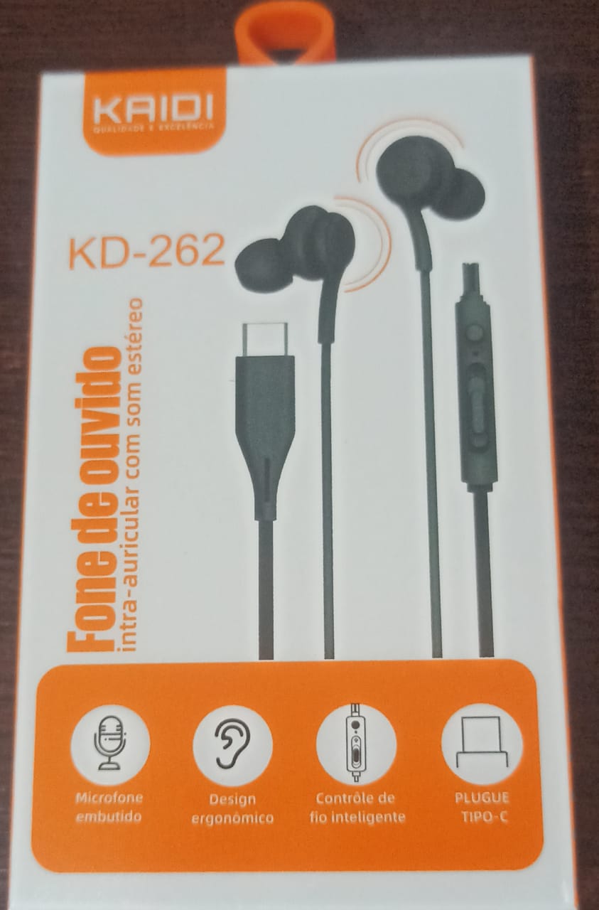  - Fones - unidade    Cod. KD-262 FONE DE OUVIDO 