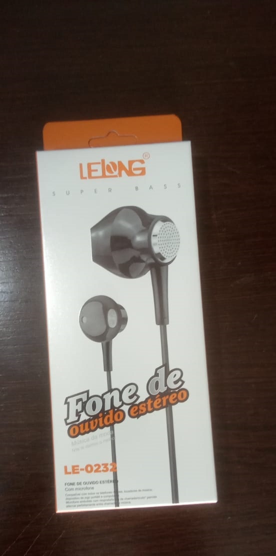  - Fones - LELONG - unidade    Cod. LE-0232 FONE DE OUVIDO COM FIO