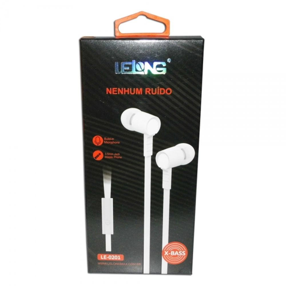  - Fones - LELONG - unidade    Cod. LE-0201 FONE COM FIO