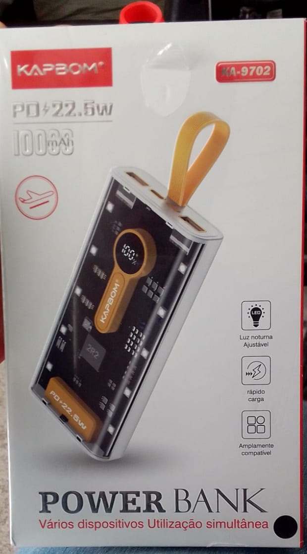  - Power Bank - unidade    Cod. POWER BANK 10000 MAH KA-9702