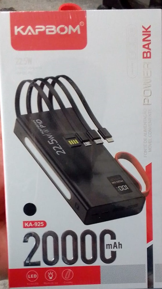  - Power Bank - unidade    Cod. POWER BANK 20000 MAH KA-925