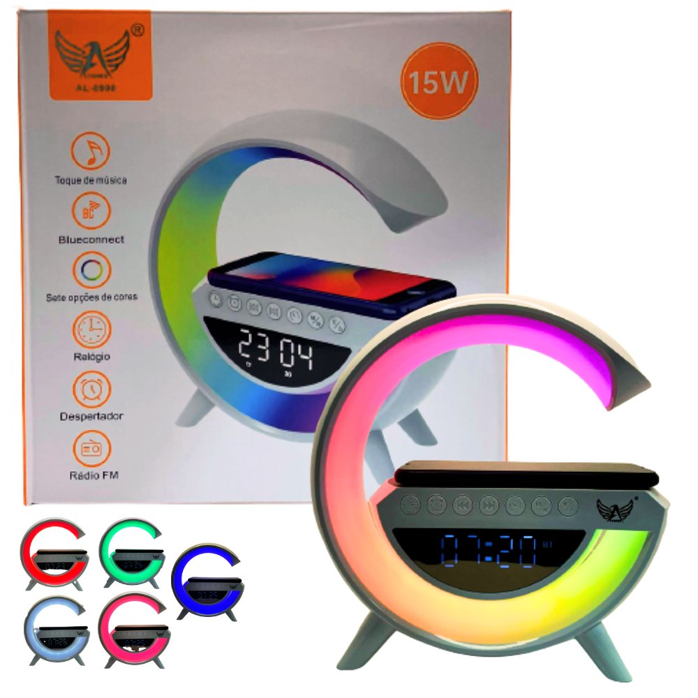  - Caixa de Som pequena - unidade    Cod. Caixa de Som com Luz RGB e Relgio al-8998