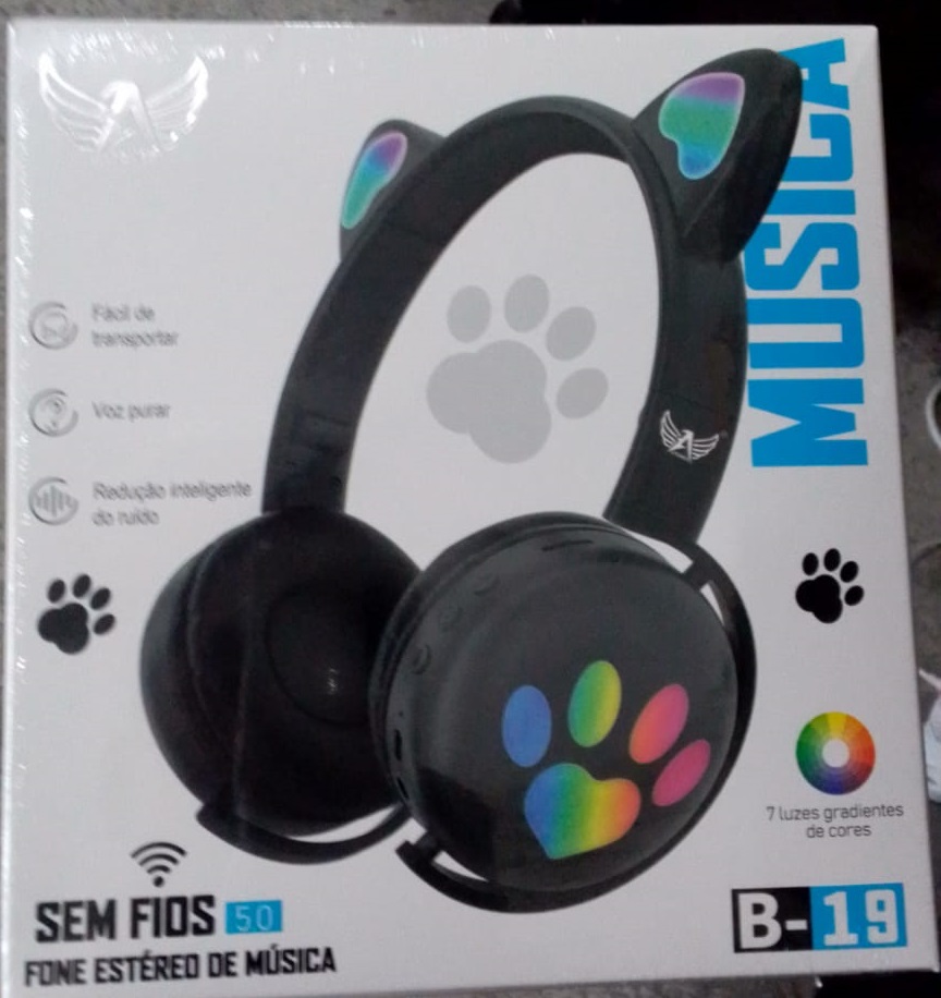  - Headphone - unidade    Cod. FONE HEADSET SEM FIO B-19W