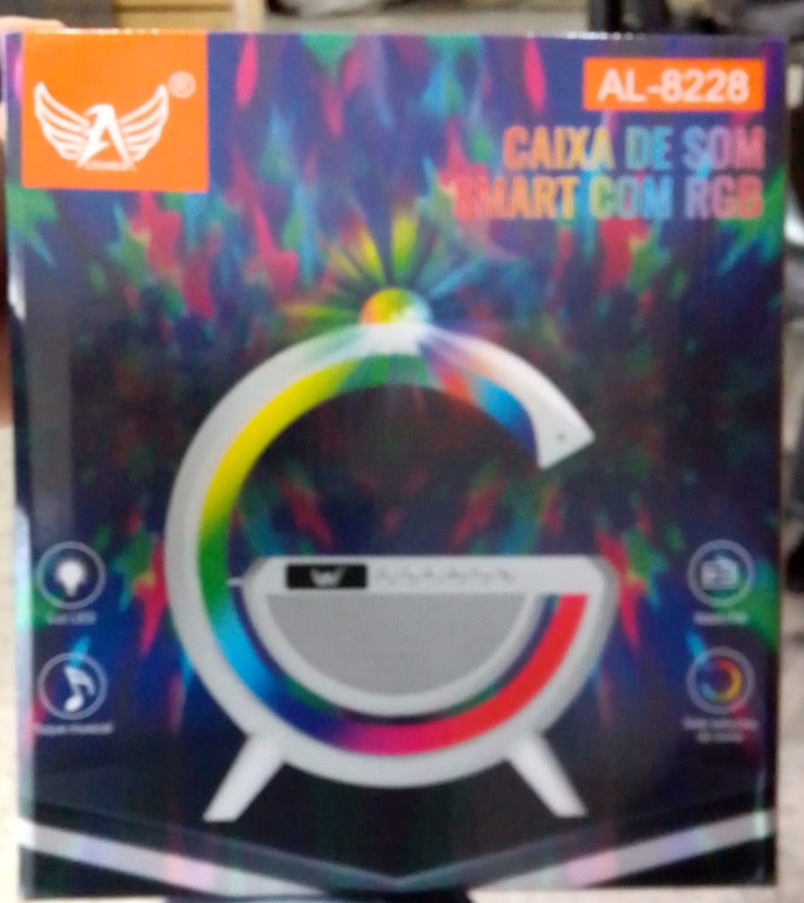  - Caixa de Som - unidade    Cod. CAIXA DE SOM SMART COM RGB AL-8228