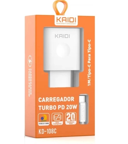  - Carregadores Tipo C    Cod. CARREGADOR TIPO C PARA TIPO C KD-108C