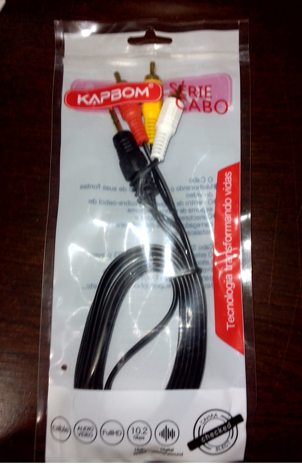  - Cabos     Cod. CABO AUDIO P2 / 3 RCA MACHO KAP-AV-13