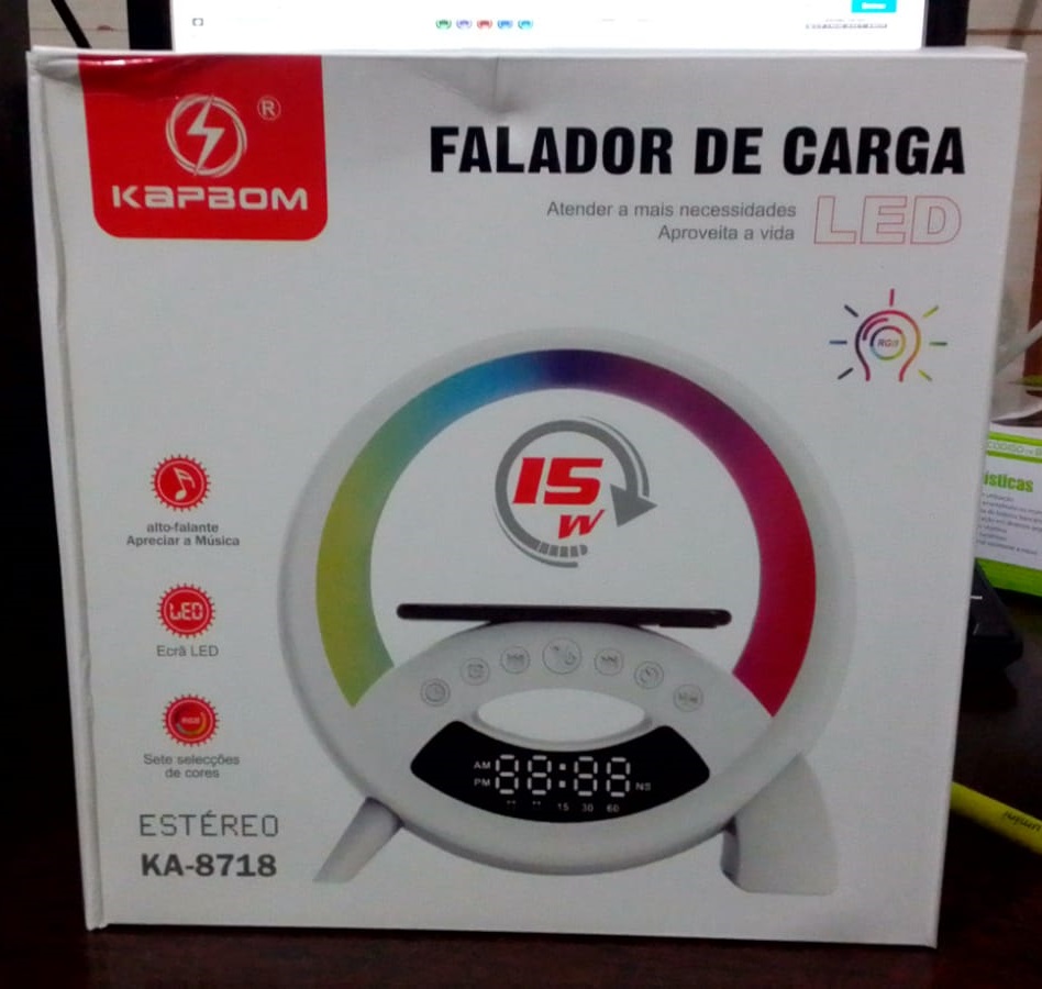  - Caixa de Som - unidade    Cod. CAIXA DE SOM COM LUMINARIA KA-8718