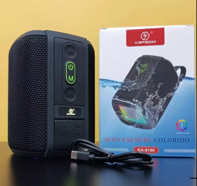  - Caixa de Som - unidade    Cod. CAIXA DE SOM BLUETOOTH A PROVA DE AGUA KA-8180