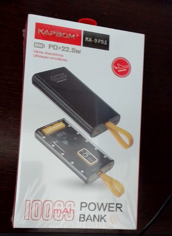  - Power Bank - unidade    Cod. POWER BANK 10000 MAH KA-9701