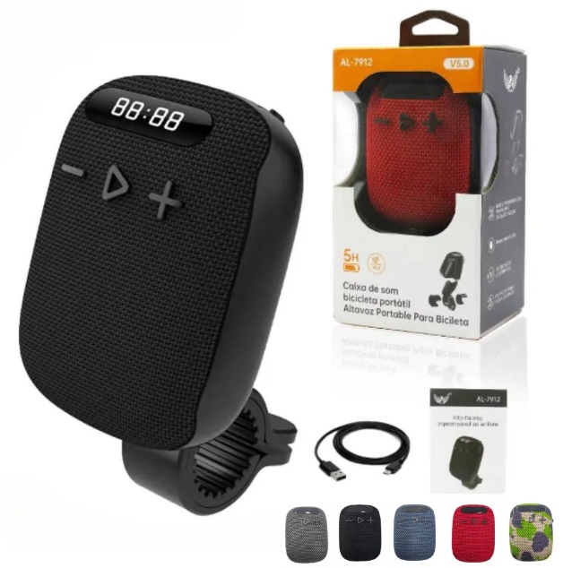 - Caixa de Som pequena - unidade    Cod. MINI CAIXA DE SOM BLUETOOTH PARA BICICLETA AL-7912