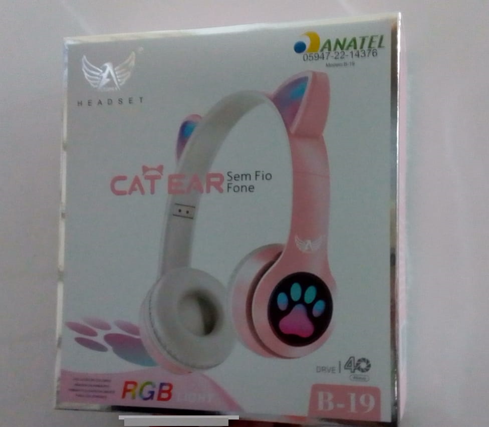  - Headphone    Cod. HEADPHONE BLUETOOTH ORELHA DE GATO B-19B 