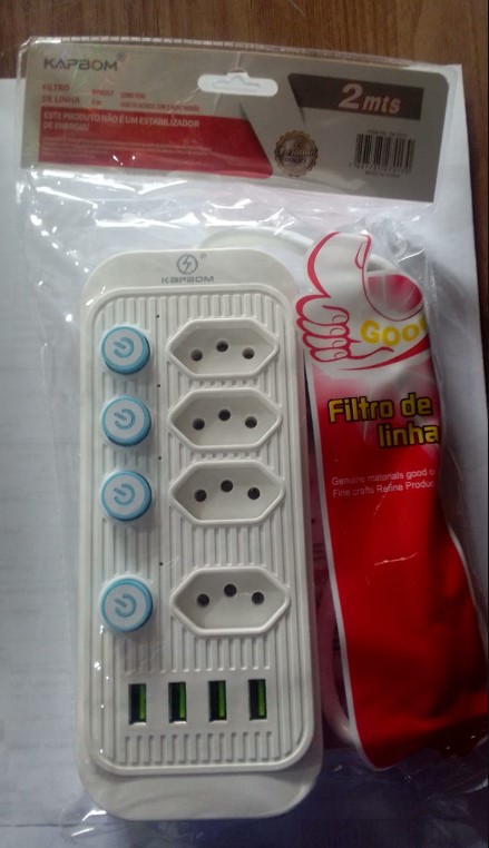  - Extenses    Cod. EXTENSO 2M COM FILTRO DE LINHA E 4 USB KA-7013