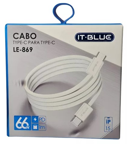  - Cabos Tipo C / Tipo C    Cod. CABO TIPO C COM TIPO C LE-869
