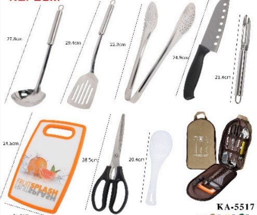  - Itens para cozinha - loja c3    Cod. KIT UTENSILIOS DE COZINHA 8 PEAS KA-5517
