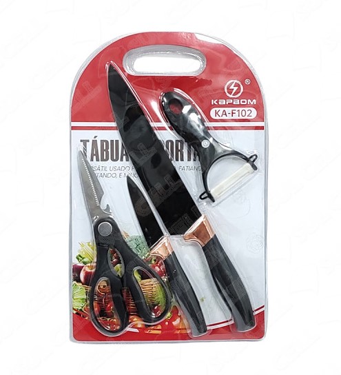  - Itens para cozinha - loja c3    Cod. CONJUNTO DE FACAS E TESOURA KA-F102