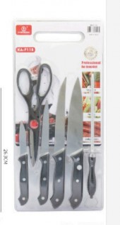  - Itens para cozinha - loja c3    Cod. CONJUNTO DE FACAS TESOURA E AMOLADOR KA-F118