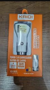  - Carregador de carro    Cod. CARREGADOR DE CARRO FONTE DUAS ENTRADAS USB KD-302