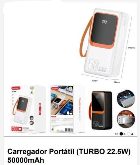  - Power Bank    Cod. power bank 50000 mah ka-9890